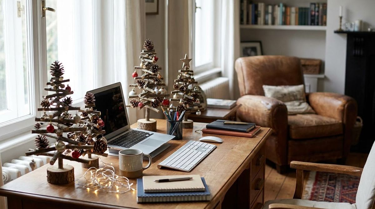 Mini Christmas Trees for a Desk