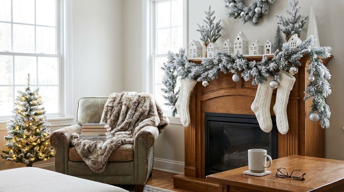 Frosted Greenery and Garland