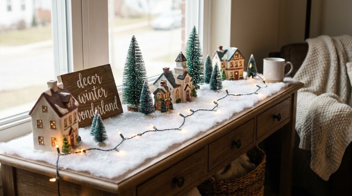 A Tabletop Snow Village