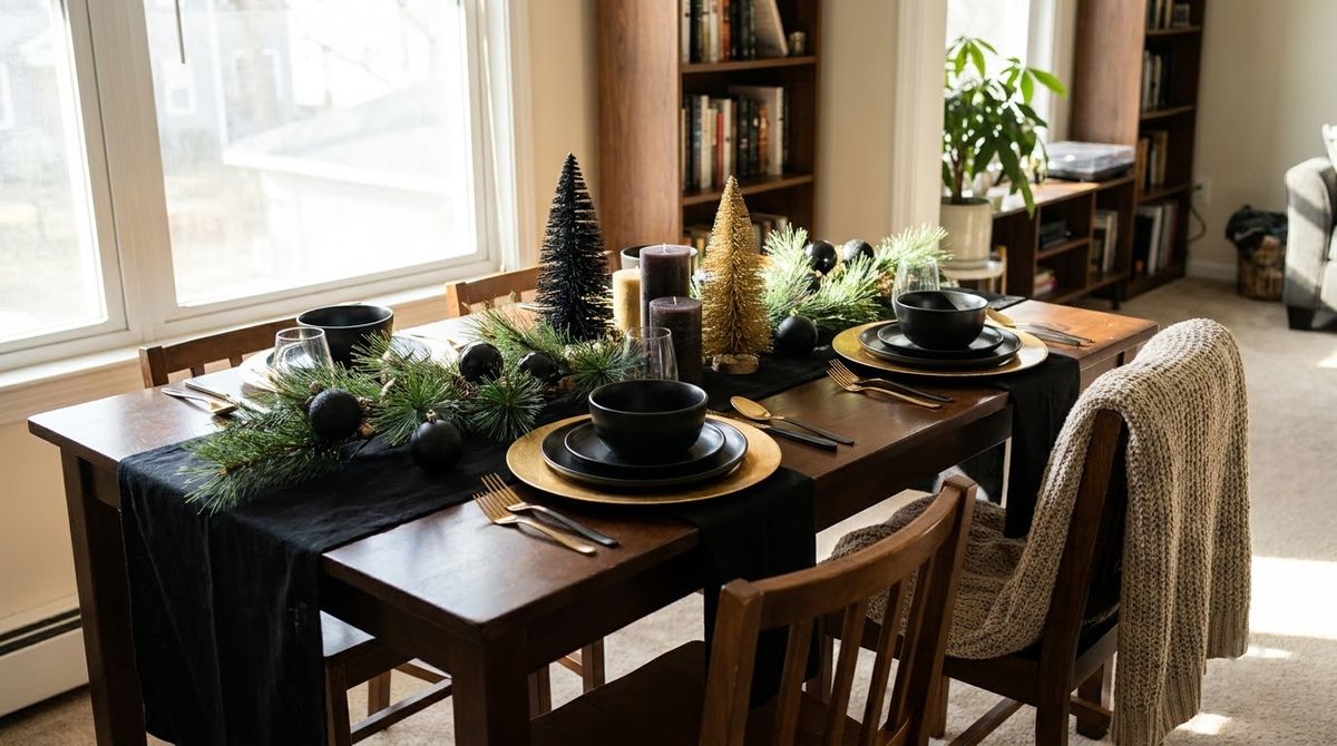 Black and Gold Table Settings