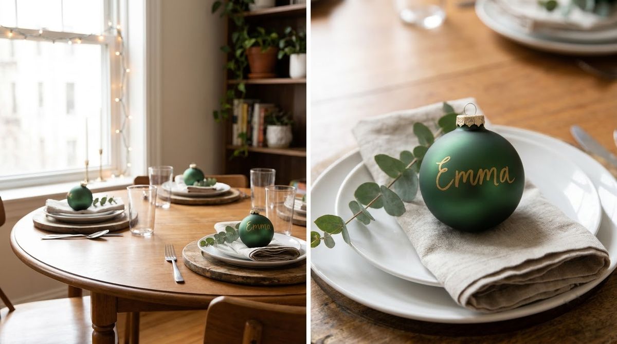 Ornament Place Card: christmas table decor idea