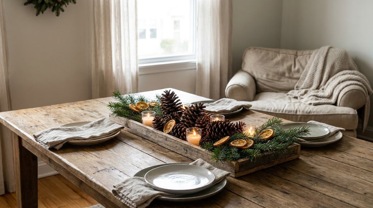 Low Centerpieces Under 12 Inches: christmas table decor