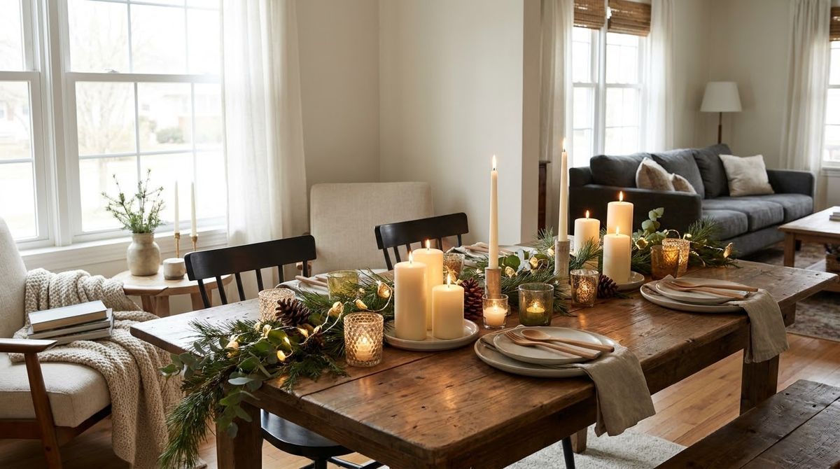 Candles and Light: christmas table decor