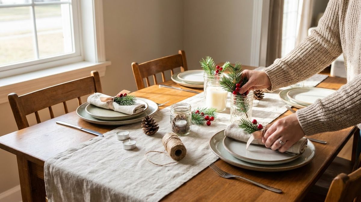 Finishing Touches That Cost Little: christmas table decor