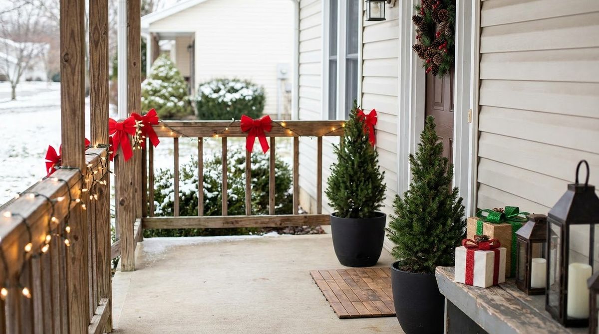 Add Porch Trees and Planters Add Porch Trees and Planters