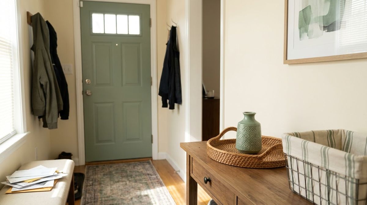Echo the Door Color Once: entryway decor ideas idea