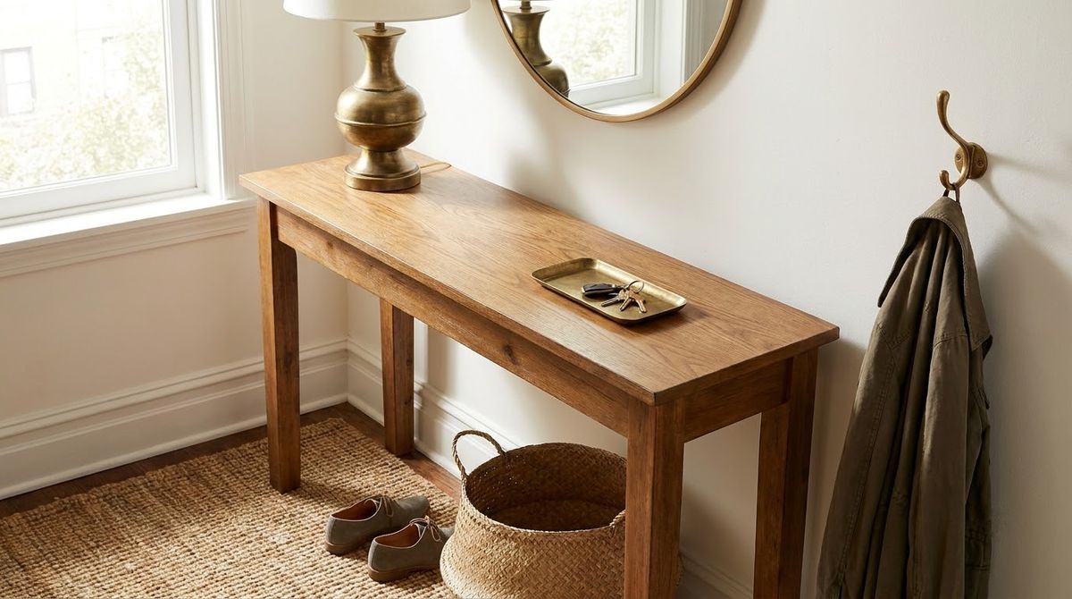 Repeat One Metal Finish Three Times: entryway decor ideas idea