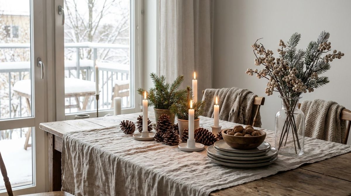 January: Snow, Linen and Oak