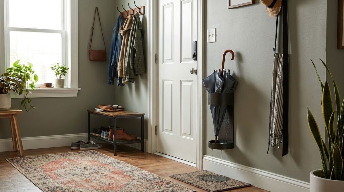 Mount a Wall Umbrella Holder: small entryway ideas idea