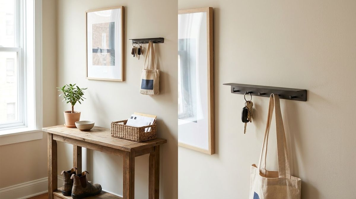 Choose a 1.7-Inch-Deep Key Rail: small entryway ideas idea