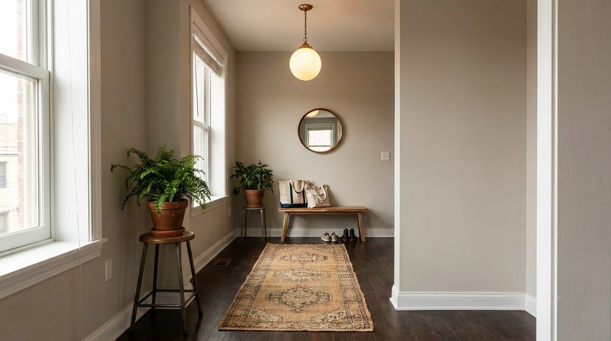 Floor and Light in a Tiny Entry: small entryway ideas