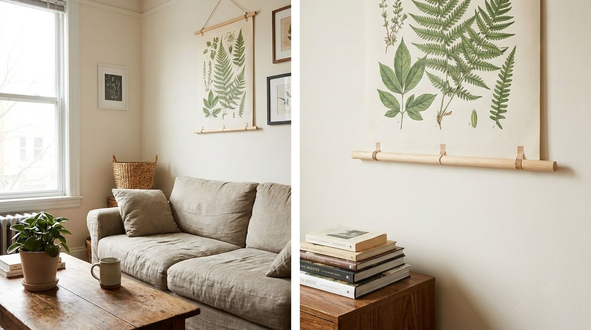 Dowel Poster Hanger: cheap diy wall art idea Dowel Poster Hanger: cheap diy wall art idea