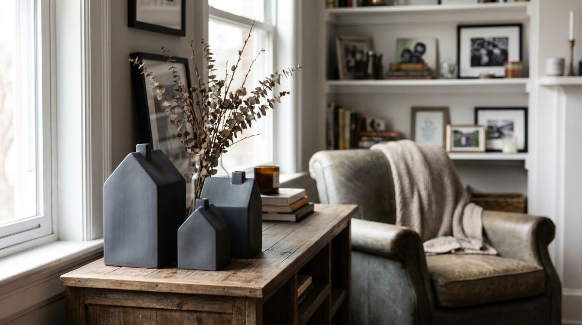Matte Houses in One Color: modern christmas decor idea