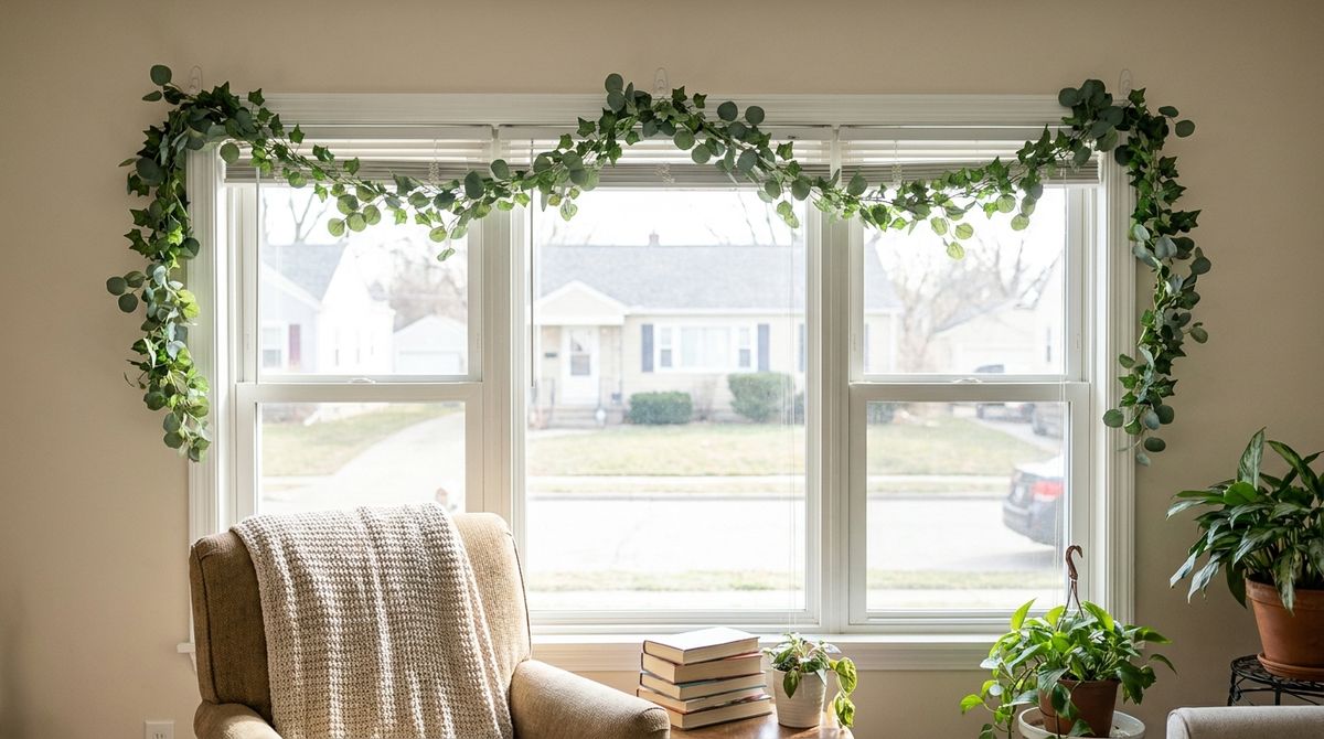 Faux Garland on Mini Hooks: dorm wall decor idea Faux Garland on Mini Hooks: dorm wall decor idea