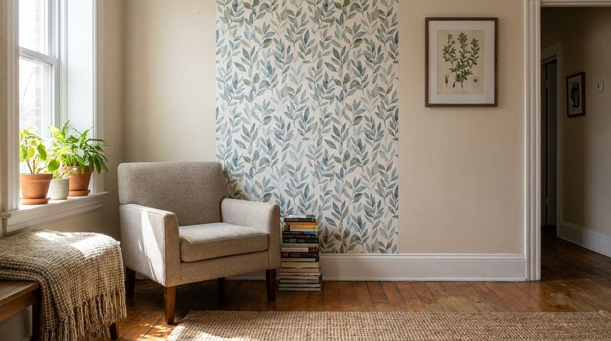 Peel-and-Stick Wallpaper Accent Panel: dorm wall decor idea Peel-and-Stick Wallpaper Accent Panel: dorm wall decor idea