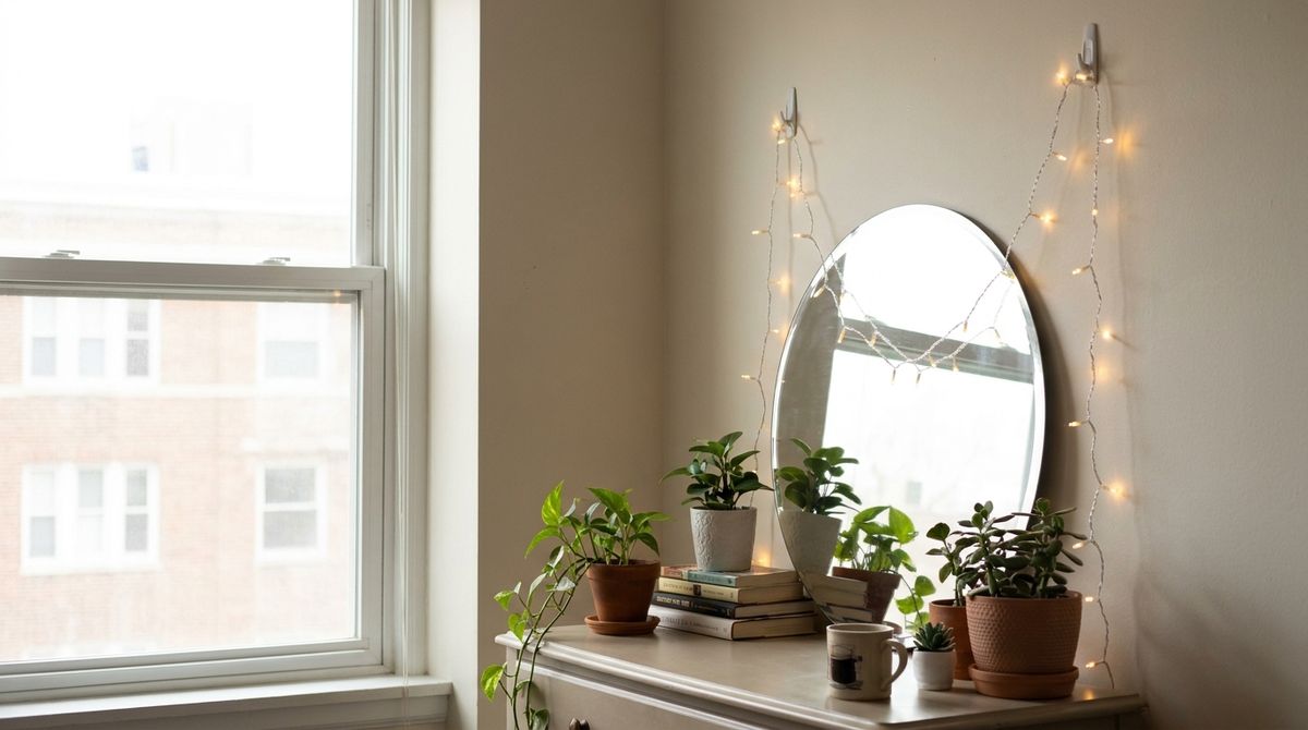 Lights and Mirrors: dorm wall decor Lights and Mirrors: dorm wall decor