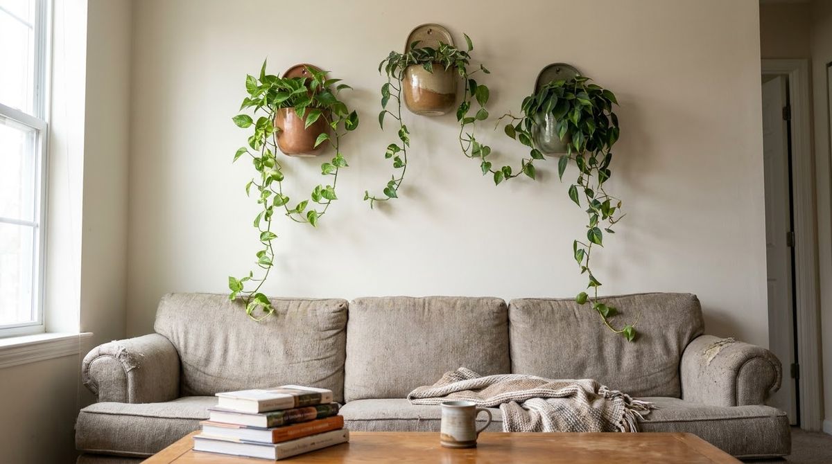 Wall Planters With Trailing Plants: living room wall decor ideas idea