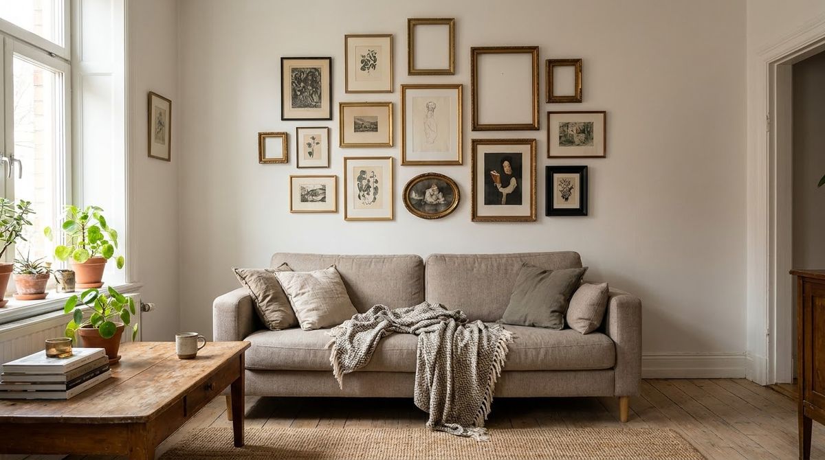 A Salon-Style Cluster: living room wall decor ideas idea