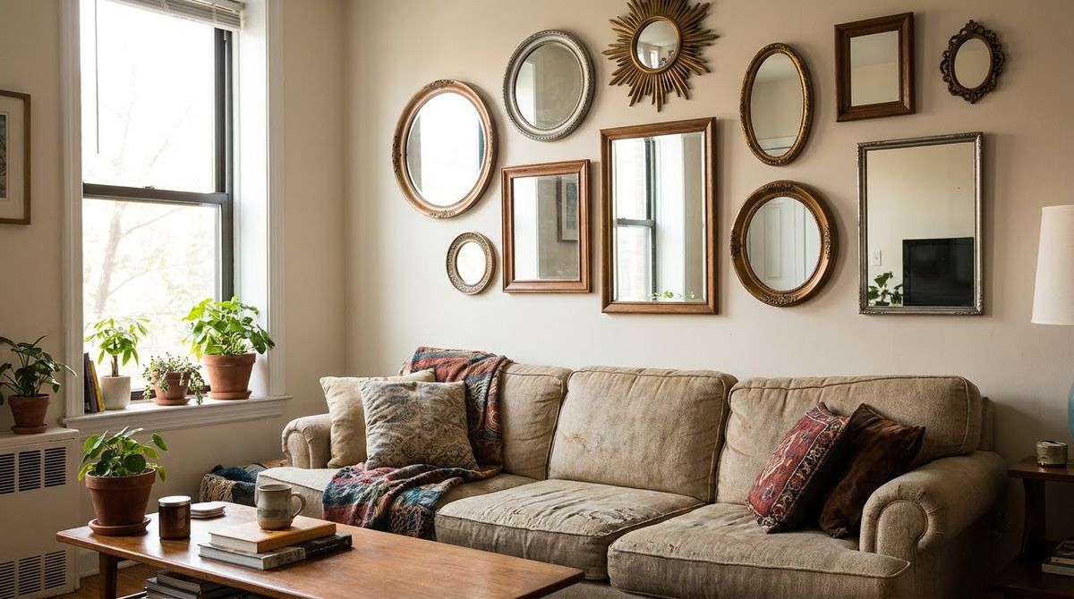 Mirrors That Work as Wall Decor: living room wall decor ideas