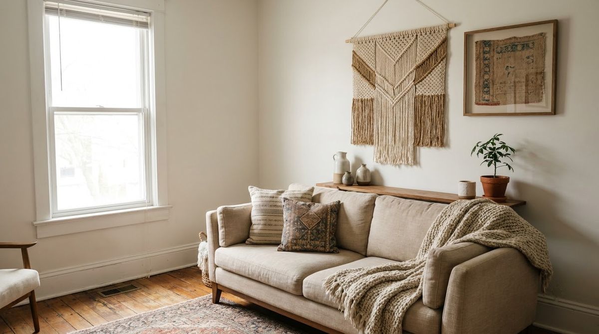 Textiles and Texture: living room wall decor ideas
