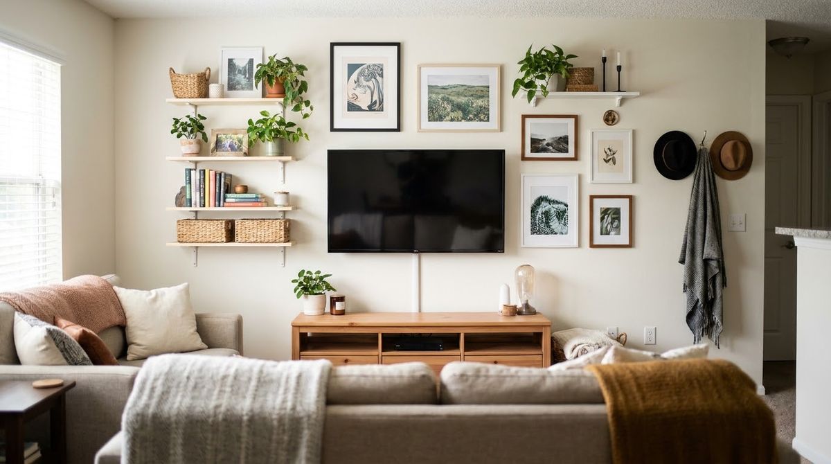 The TV Wall and Awkward Spaces: living room wall decor ideas