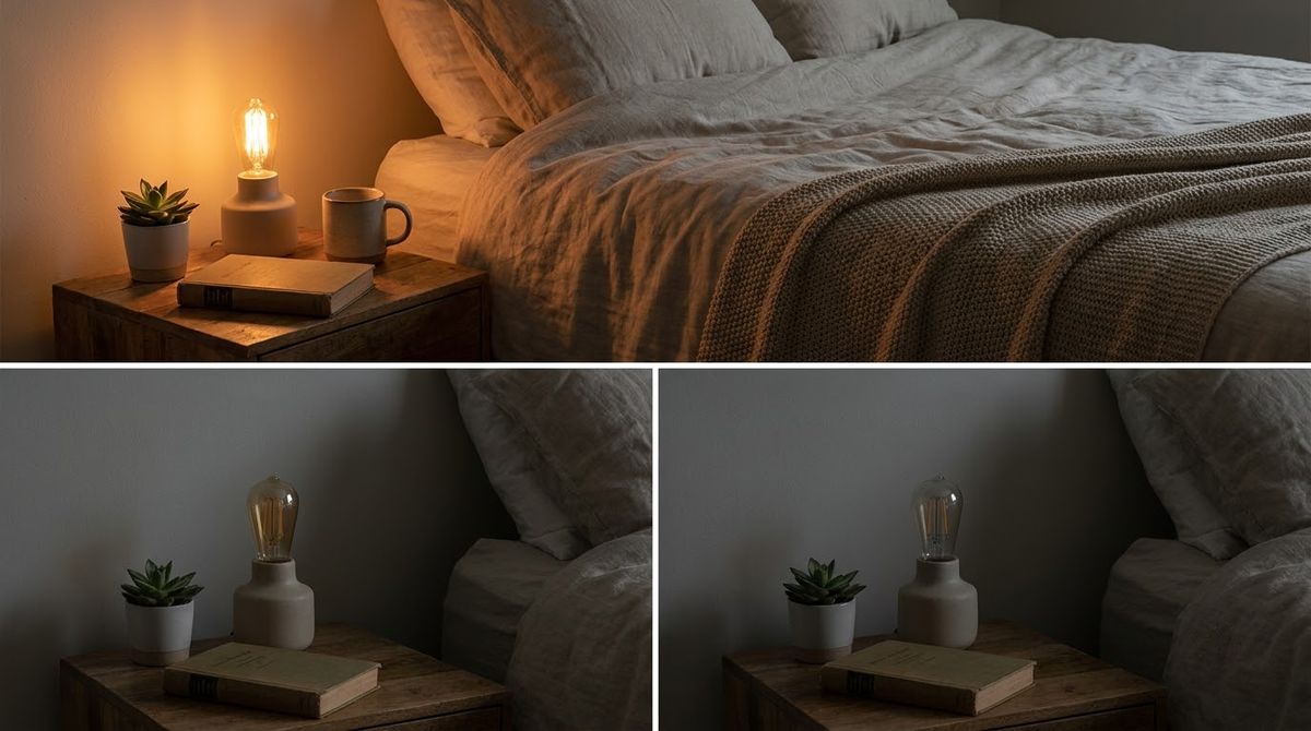 A Bedside Lamp on Its Lowest Setting: cozy christmas decor ideas idea A Bedside Lamp on Its Lowest Setting: cozy christmas decor ideas idea