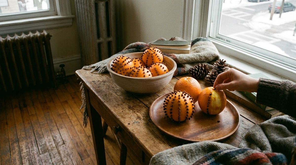 Clove-Studded Orange Pomanders: cozy christmas decor ideas idea Clove-Studded Orange Pomanders: cozy christmas decor ideas idea