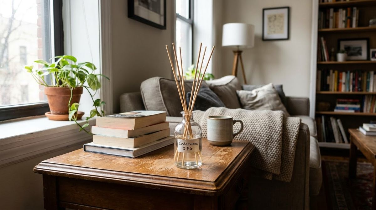 A Reed Diffuser in Cedar or Fir: cozy christmas decor ideas idea A Reed Diffuser in Cedar or Fir: cozy christmas decor ideas idea