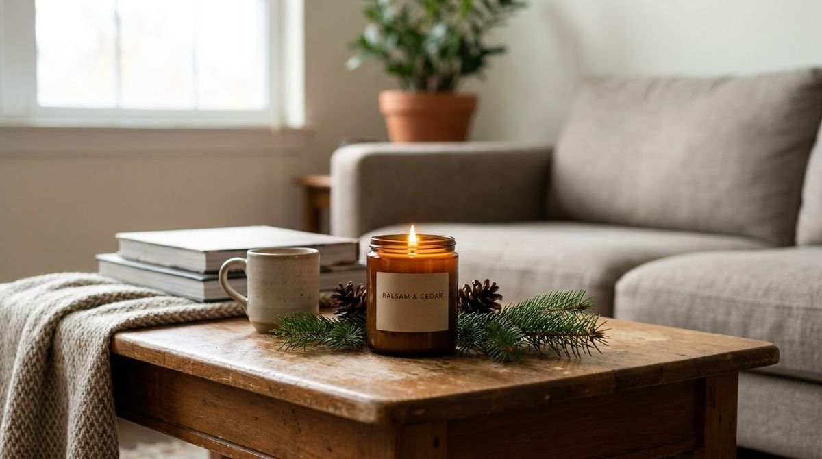 A Balsam Fir Candle: cozy christmas decor ideas idea A Balsam Fir Candle: cozy christmas decor ideas idea