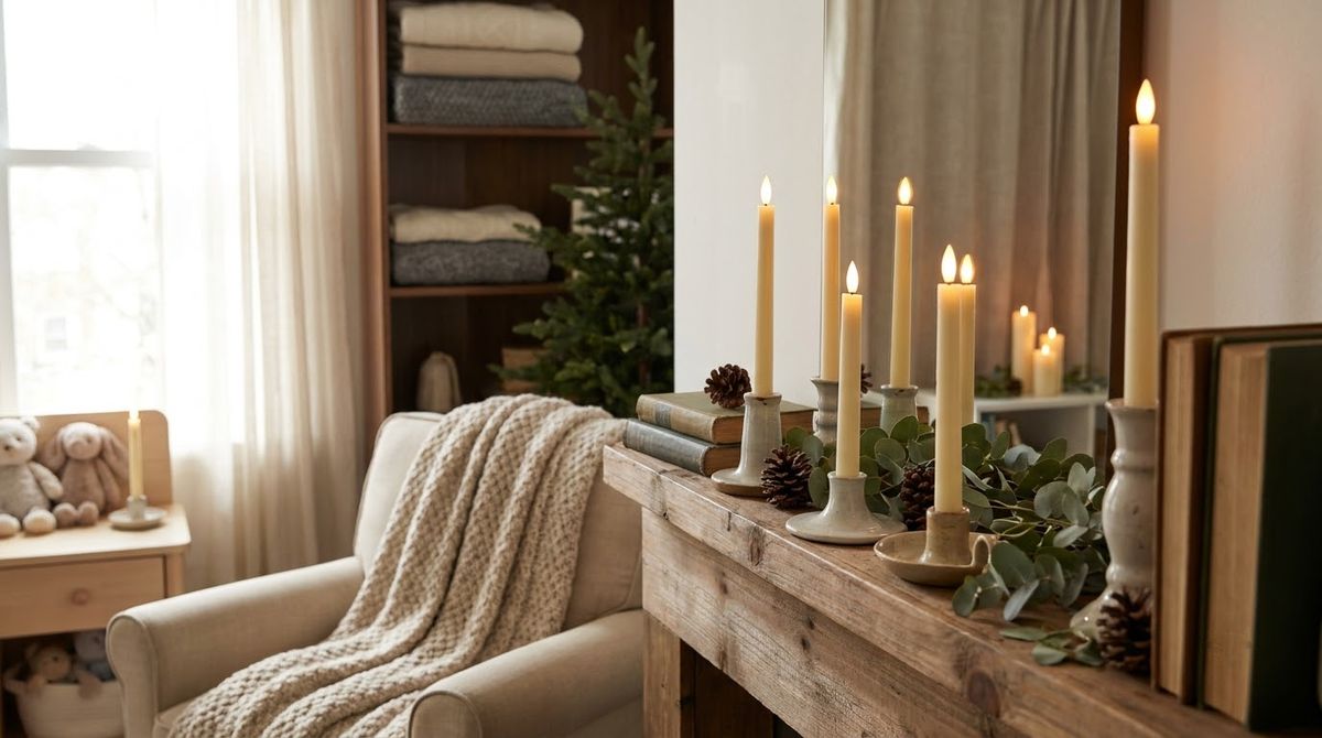 Flameless LED Taper Candles: cozy christmas decor ideas idea Flameless LED Taper Candles: cozy christmas decor ideas idea
