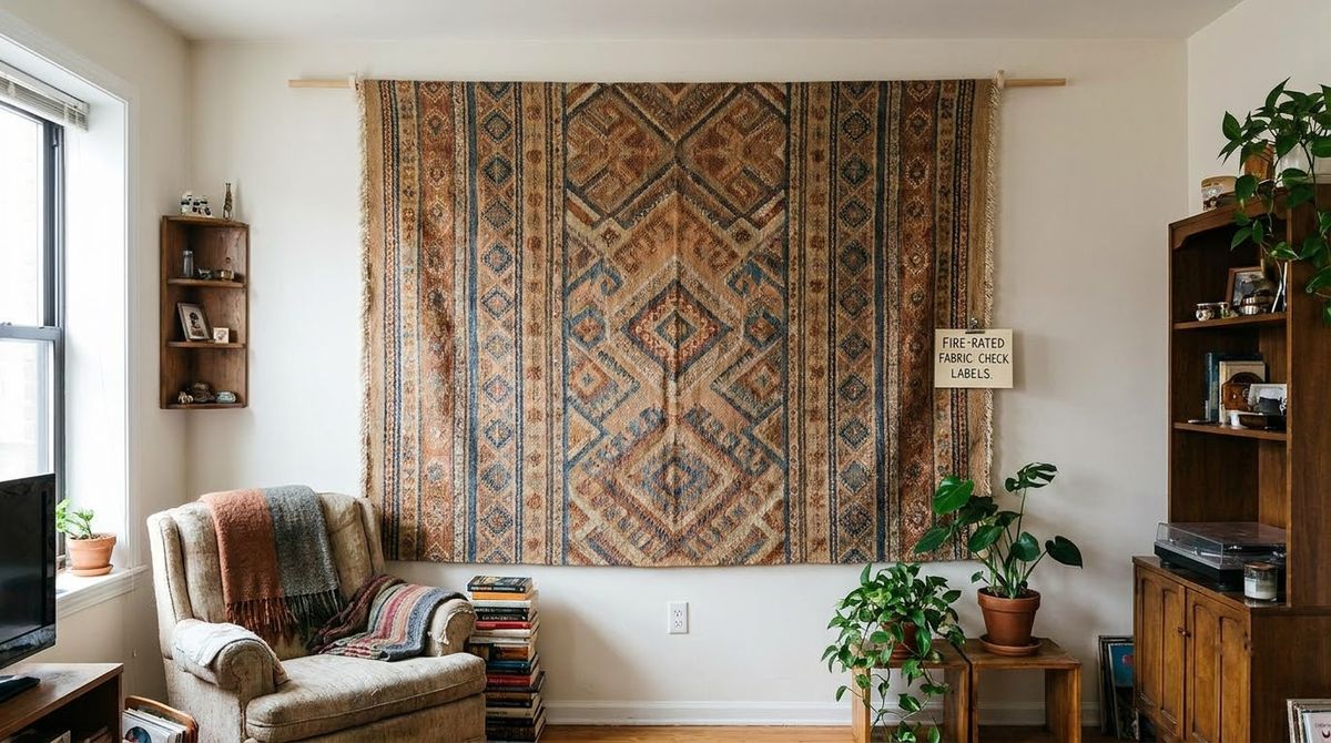 Cover a Wall With a Fabric Hanging, With a Fire-Rating Caveat: dorm room ideas idea Cover a Wall With a Fabric Hanging, With a Fire-Rating Caveat: dorm room ideas idea