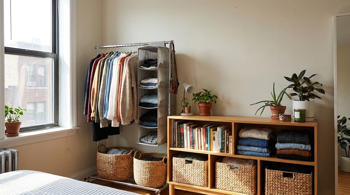 Storage Ideas for Almost No Closet: dorm room ideas Storage Ideas for Almost No Closet: dorm room ideas