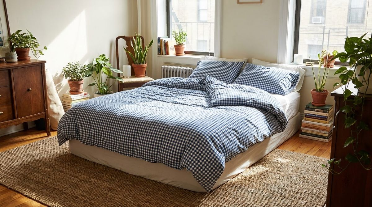 Gingham Bedding: aesthetic dorm room ideas idea Gingham Bedding: aesthetic dorm room ideas idea