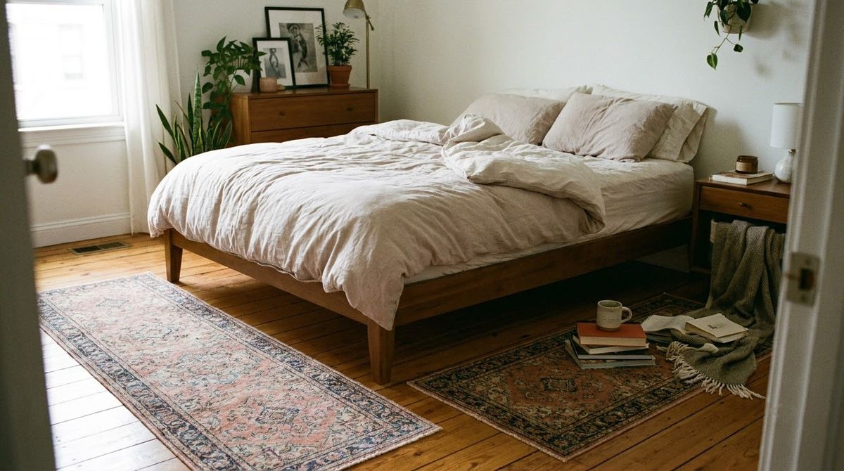 Two Runners Instead of One Big Rug: cozy bedroom ideas idea