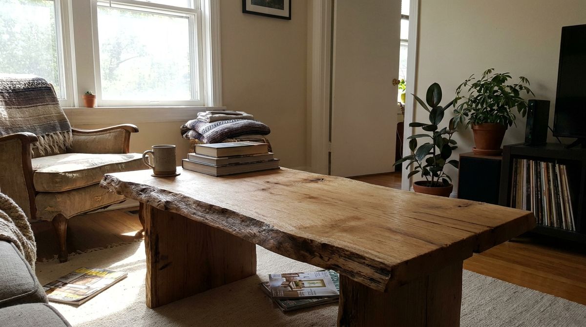 Live-Edge Wood Coffee Table: modern farmhouse living room ideas idea Live-Edge Wood Coffee Table: modern farmhouse living room ideas idea