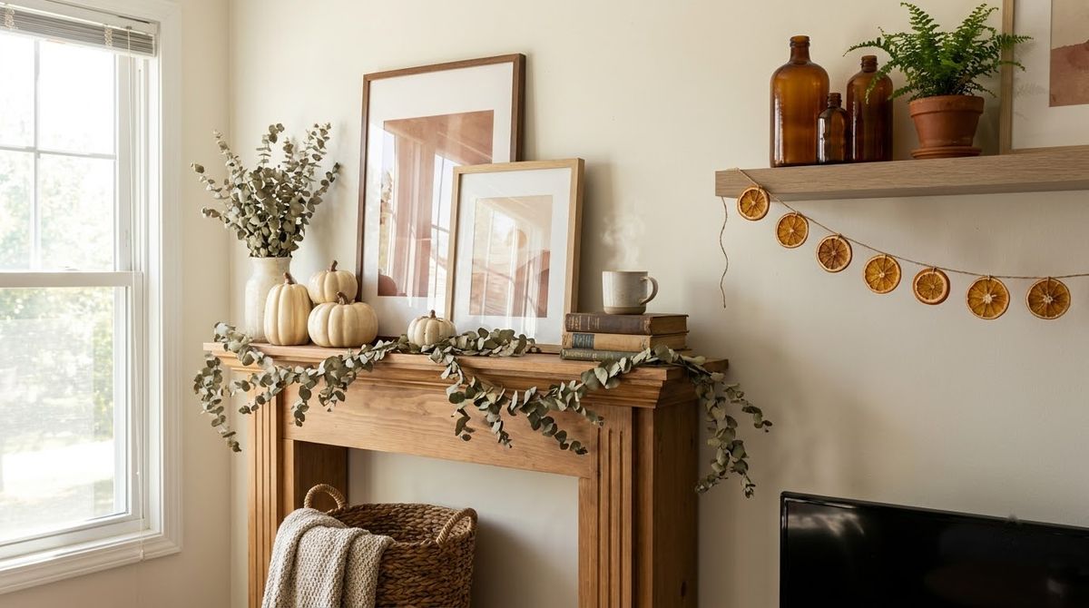 Mantel and Shelf Ideas: fall decor ideas