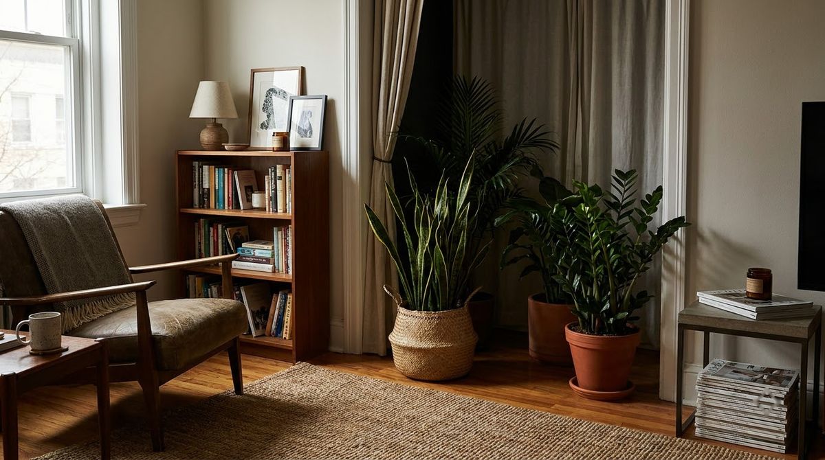 Floor Plants That Fill a Dim Corner