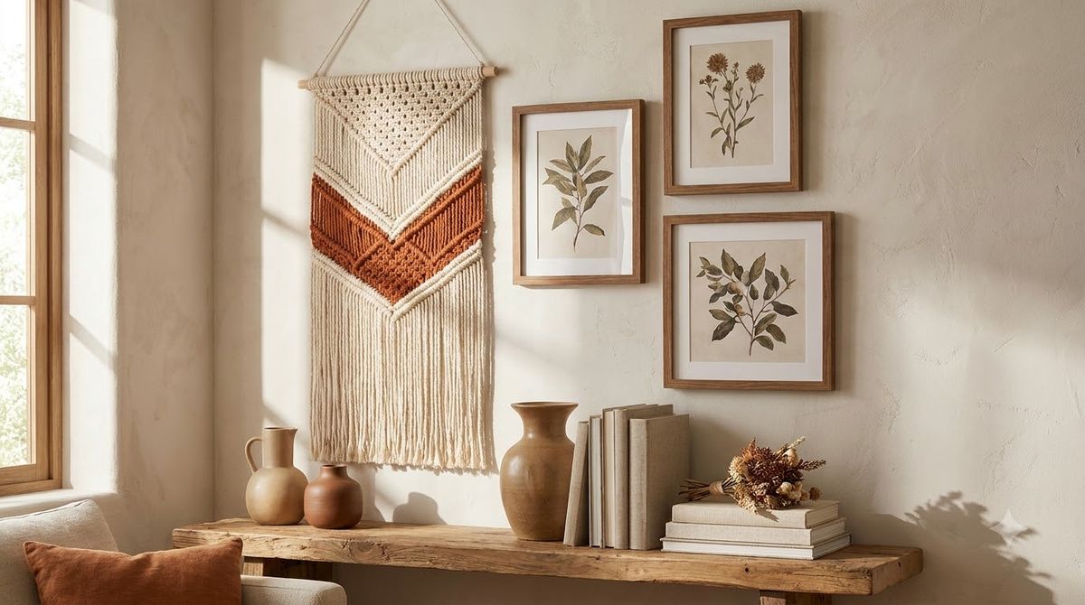 Four gallery wall layouts side by side — grid, salon, horizontal line, staircase