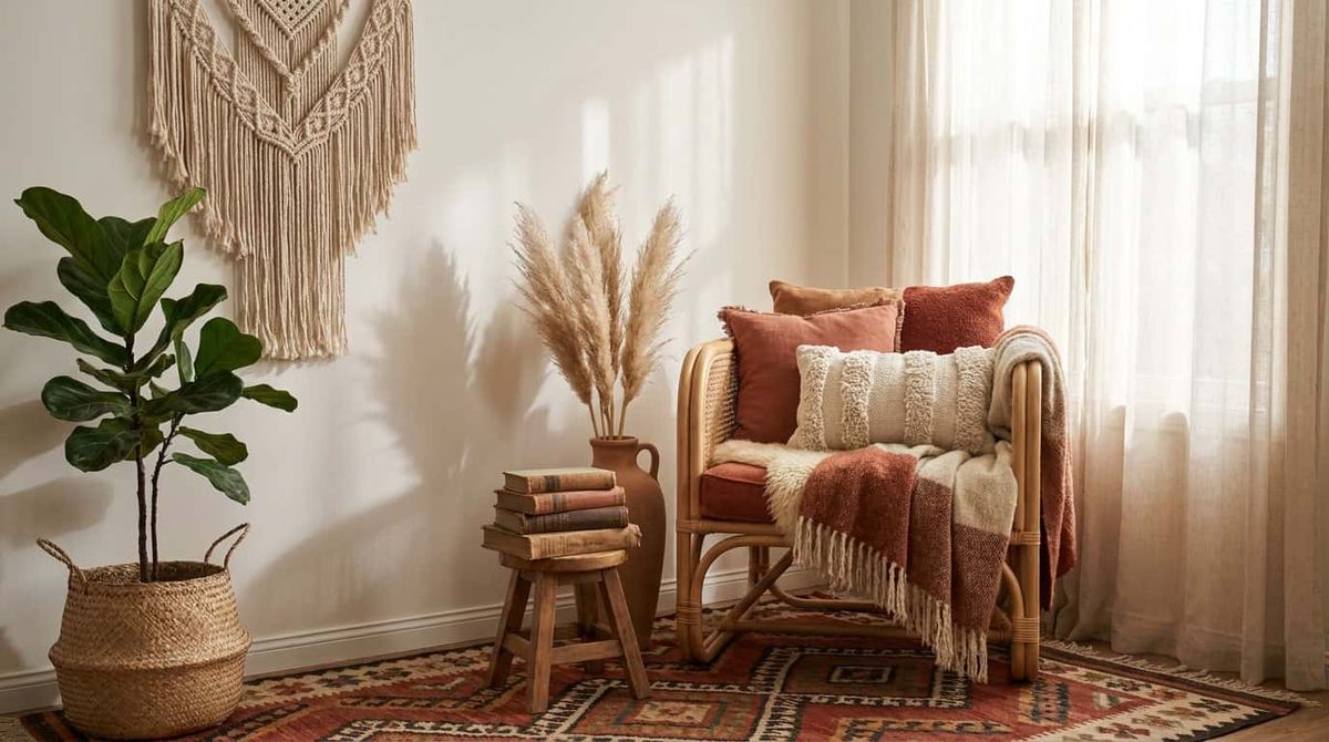 Boho solid and patterned pillow picks