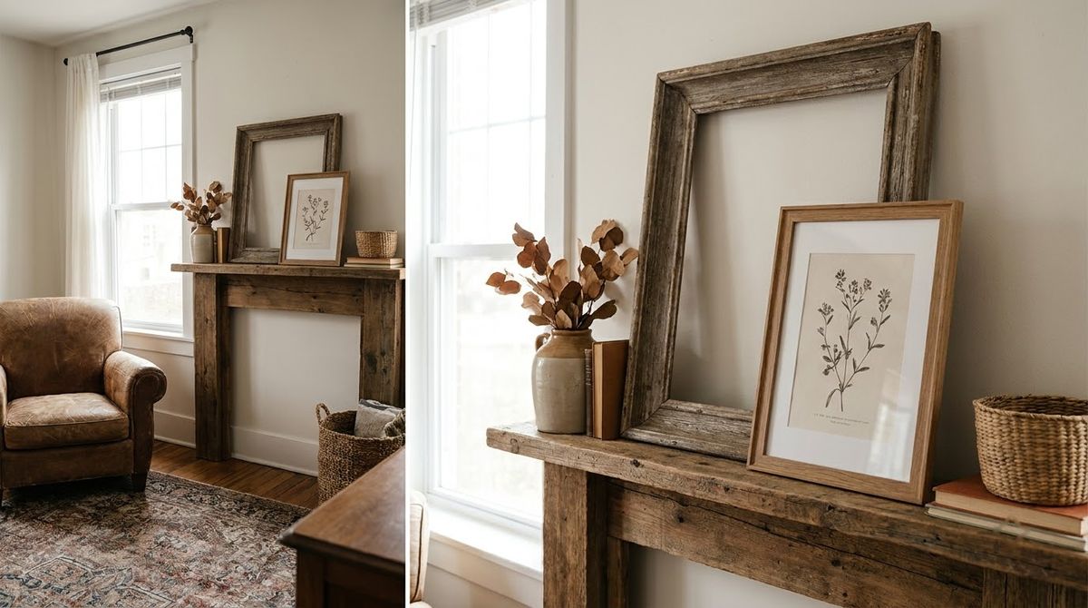 Two Frames Overlapping: fall mantel decor idea Two Frames Overlapping: fall mantel decor idea