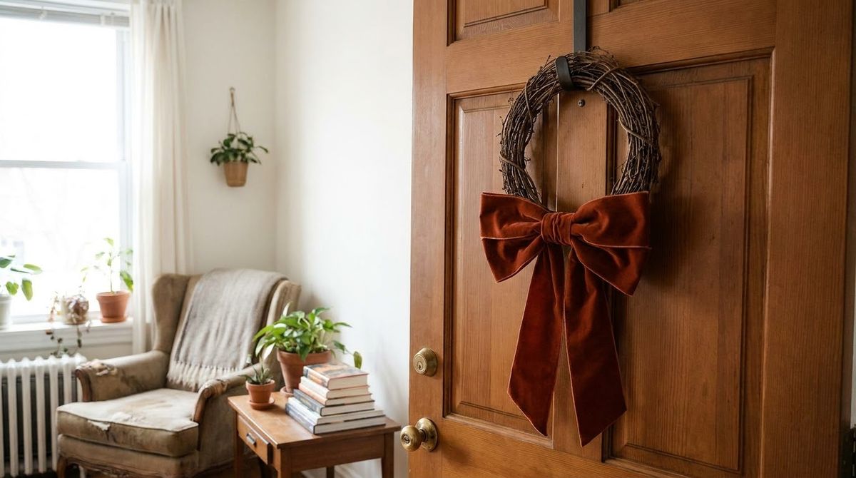 Oversized Ribbon Bow: fall front porch ideas idea Oversized Ribbon Bow: fall front porch ideas idea