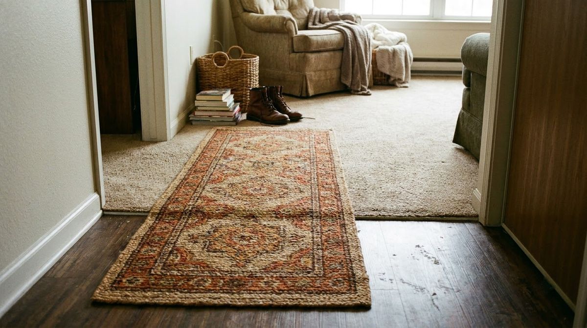 Washable Runner to Cover Rental Flooring: cozy fall decor for apartments idea Washable Runner to Cover Rental Flooring: cozy fall decor for apartments idea