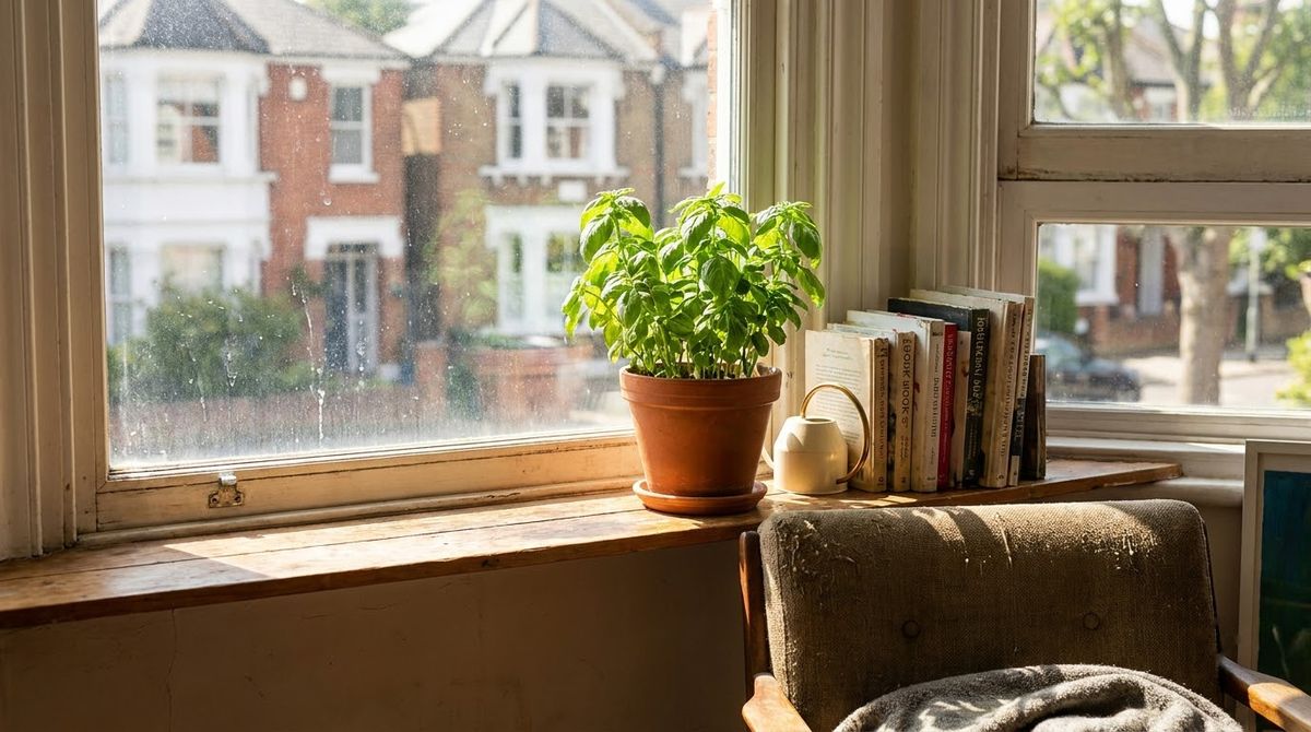Sweet Basil (Ocimum basilicum): best plants for a small apartment idea