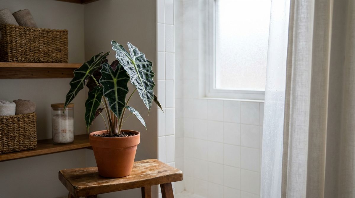 Alocasia Polly (Alocasia x amazonica): best bathroom plants idea