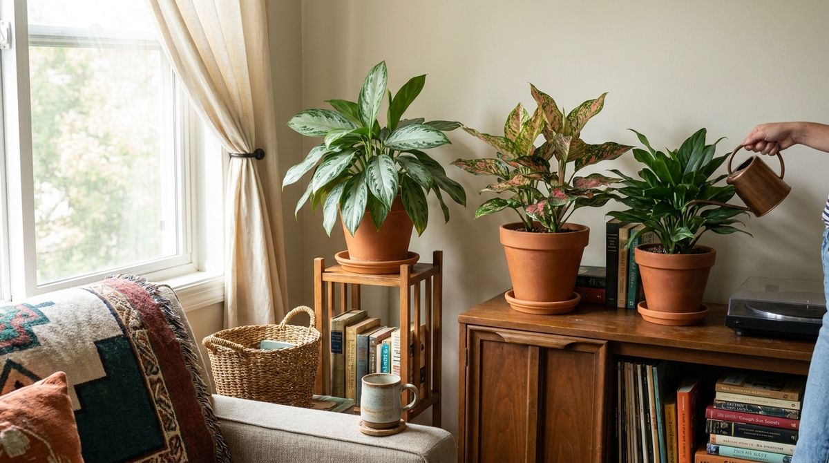 Chinese Evergreen (Aglaonema): low-light indoor plants idea