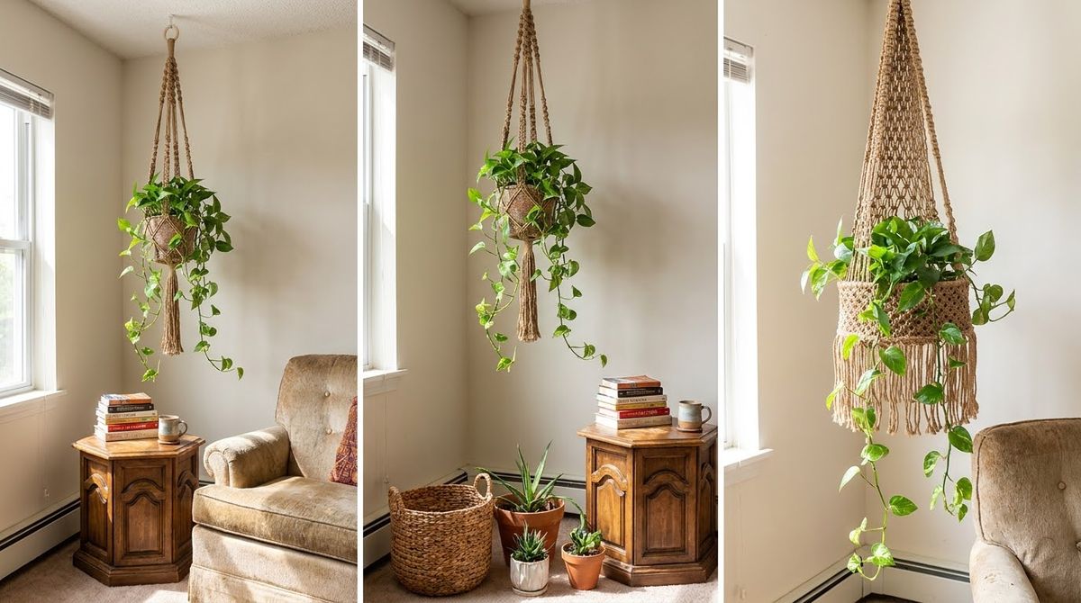 Hanging Pot Above the Corner: plant shelf ideas idea