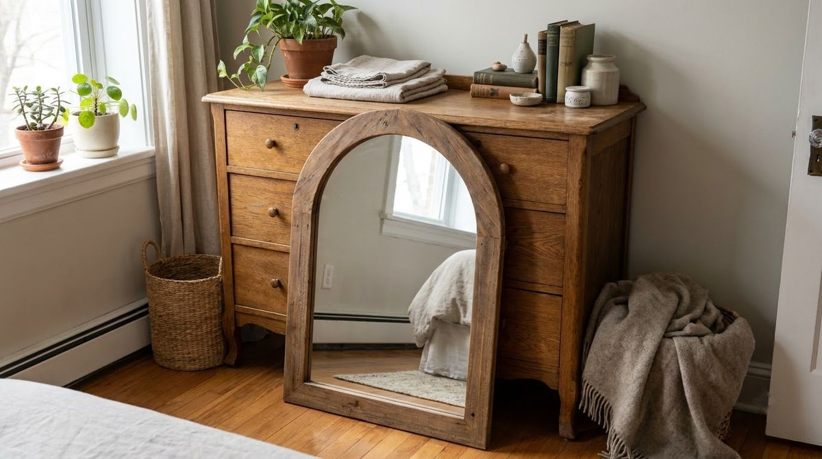 Arched Mirror on the Dresser: cottagecore bedroom ideas idea