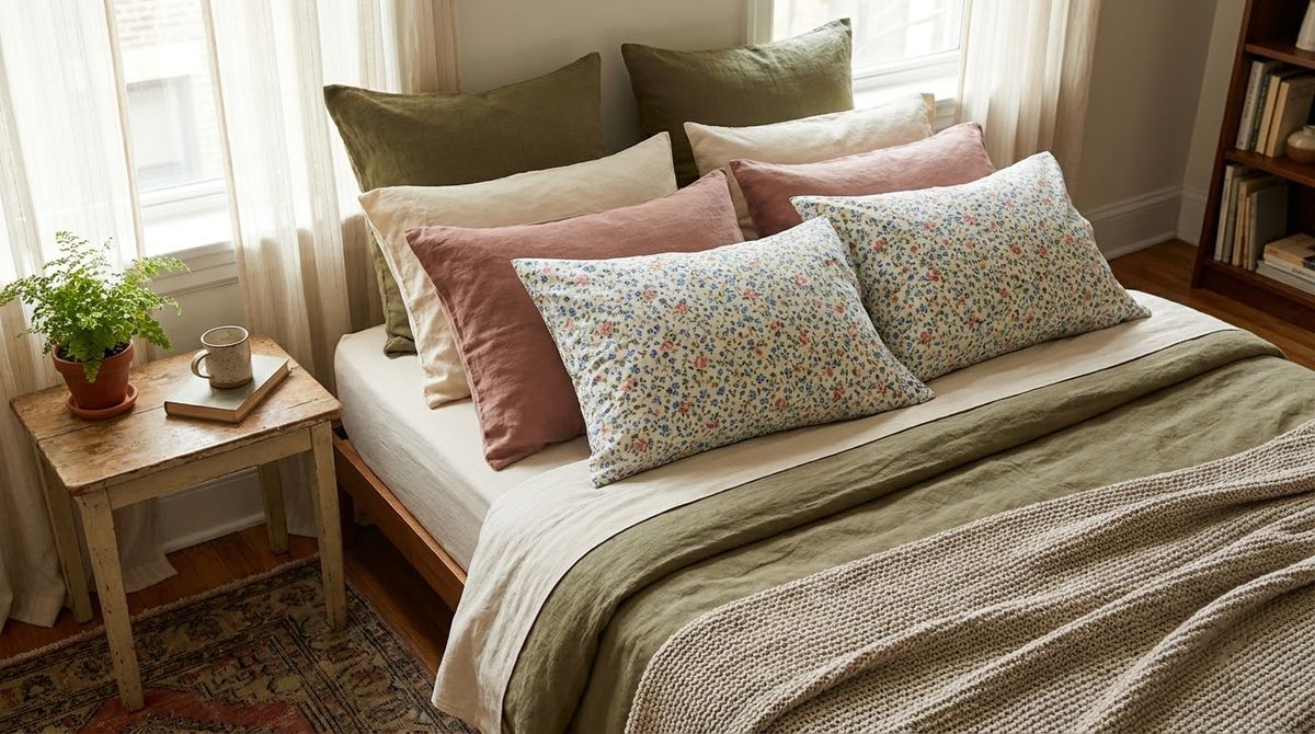The One-Floral Pillow Rule: cottagecore bedroom ideas idea