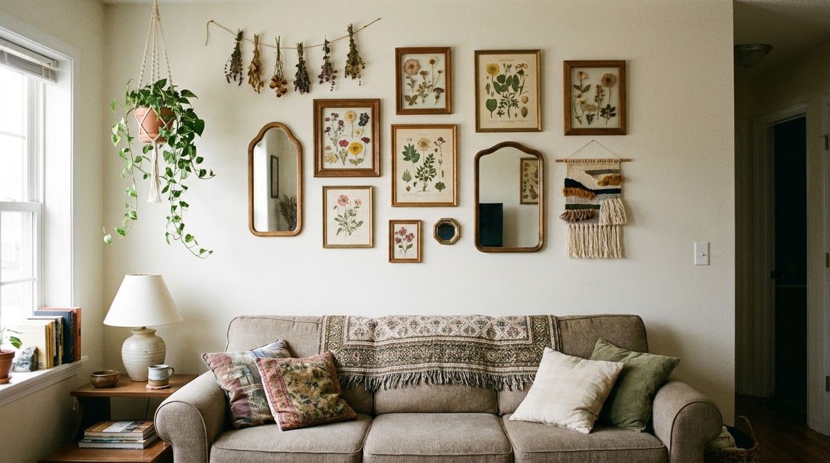 The Blank Wall Over the Sofa: cottagecore makeover ideas idea