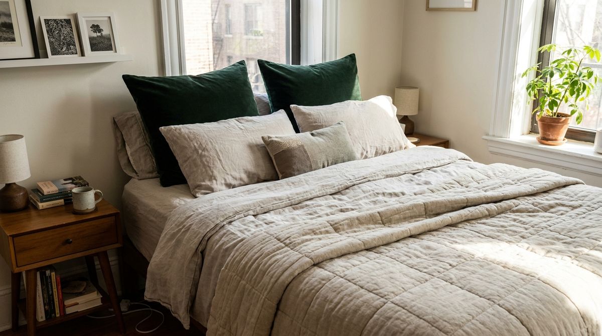 Dark Euro Shams Behind the Pillows: dark academia bedroom ideas idea Dark Euro Shams Behind the Pillows: dark academia bedroom ideas idea
